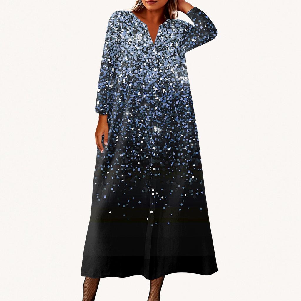 Женское модное платье-рубашка свободного кроя с принтом, круглым вырезом и рукавами семь четвертей на пуговицах