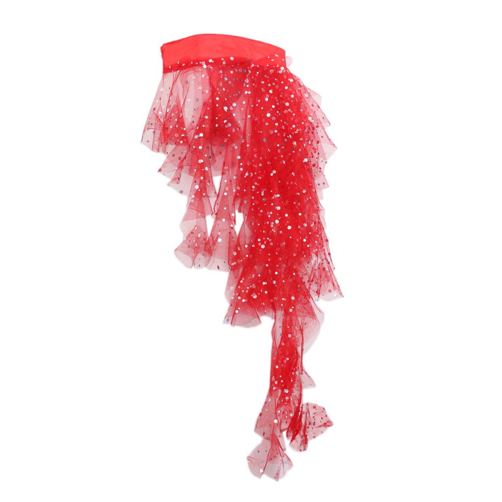 Лисохвост, шифон с блестками, танец живота, хип-шарф, сетчатая юбка, костюмы для танца на пилоне, фиолетовый