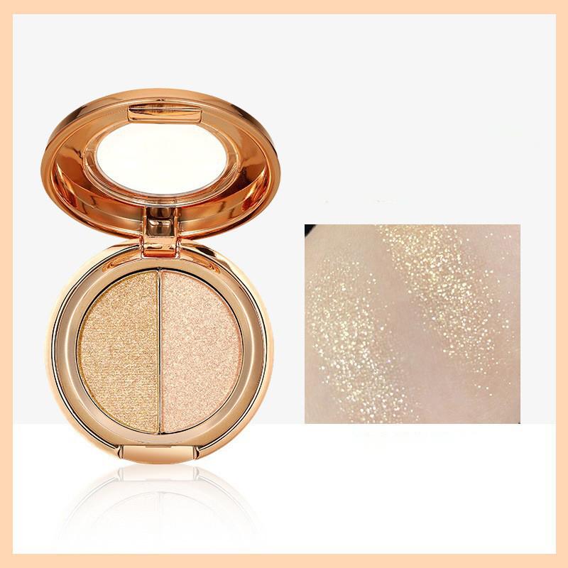 Fine Flash Double Color Eyeshadow Pearlescent Pumpkin Matte Glitter Earth Color Eyeshadow Plate Makeup Beauty Makeup
