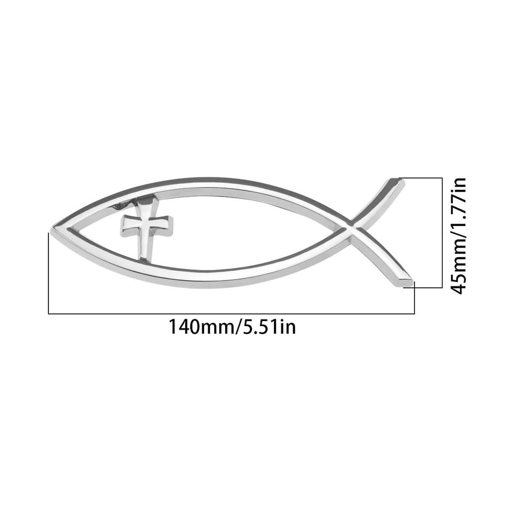 Jesus Ichthys Fish Car Stickers Self Adhesive Designs Religious Car Window Sticker for Windows Laptops & Luggage Durable