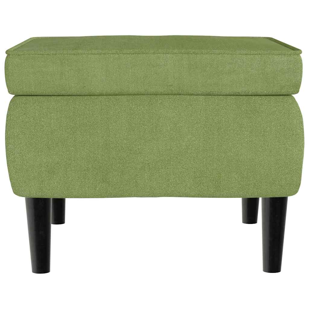 Armchair with Footstool Light Green Velvet