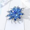 Women Brooch Flower Shape Sparkling Rhinestones Inlaid Brooch Pin Glossy Finish Badge Clothing Decoration