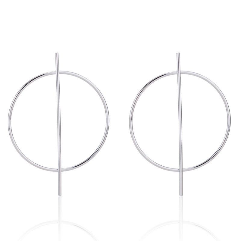 Hoop Trendy Geometric Earrings Minimalist Alloy Statement Jewelry For Women