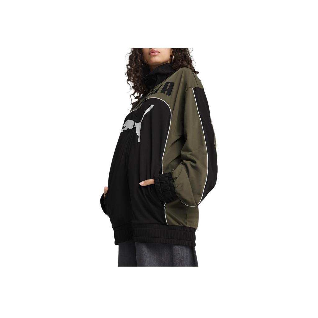 Puma Soft Breathable Comfortable Stand Collar Zipper Long Sleeve T-Shirt Unisex Tops Dark-Green 631468-01