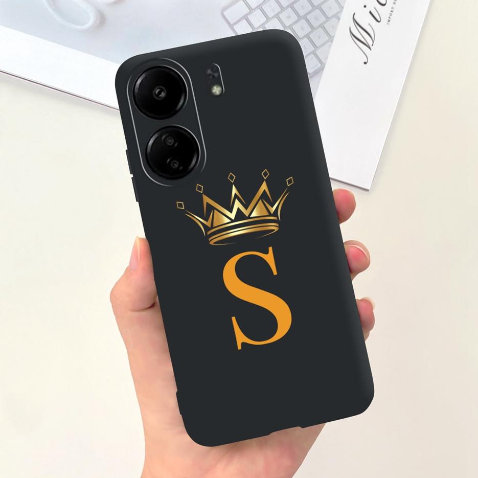 Чехол для Xiaomi Poco C65 Redmi 13C Милая Корона Буквы Чехол Мягкий Силиконовый Чехол для Телефона Для Xiaomi Redmi 13C Redmi13C PocoC65