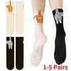 Cute Cat Socks with Balls 1-5Pairs Cute Cat Socks for Women Novelty Funny Animal Fun Crew Cats Sock for Women Cats Lovers Gifts