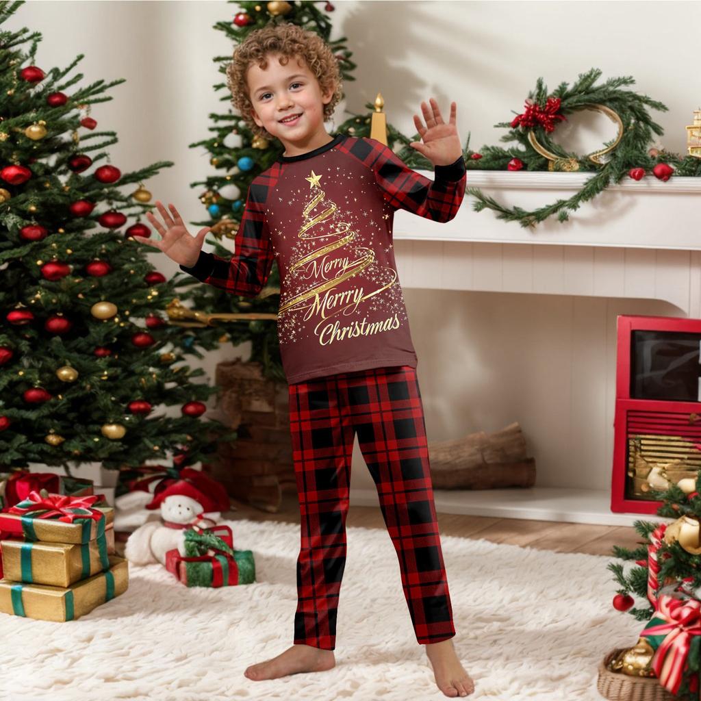 Принт Милый Семейный Комплект Пижамы, Домашняя Одежда, Семейный Комплект Топ с Длинным Рукавом и Брюки