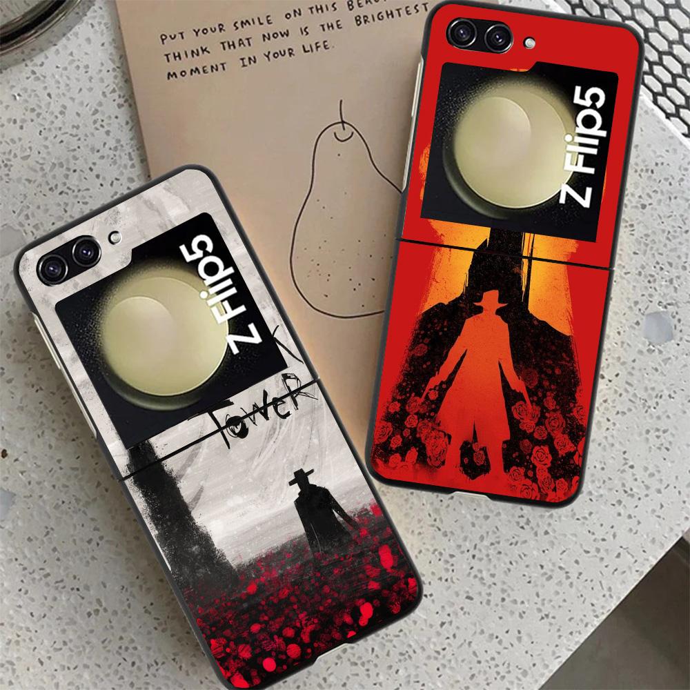 Stephen King The Dark Tower Black Phone Case For Samsung ZFlip7 ZFlip6 ZFlip5 ZFlip4 ZFlip3 5G Hard Protective Galaxy Z Flip 3 4