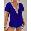 Женские модные повседневные летние весенние однотонные блузки и рубашки с v-образным вырезом и короткими рукавами с принтом