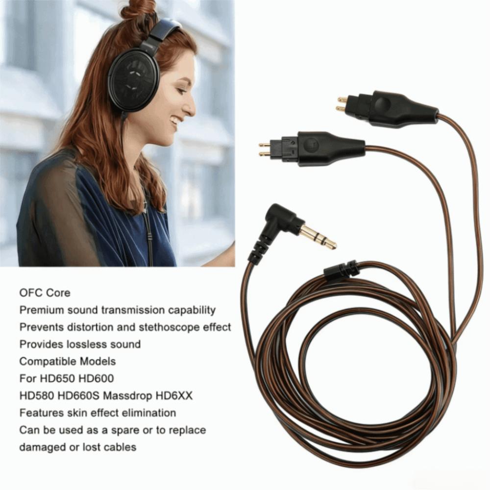 OFC Earphone Replacement Cable for Sennheiser HD650 HD600 HD580 HD660S Massdrop HD6XX Home