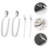 4 Pcs Baked Snail Tableware Pastry Tong Stainless Steel Escargot Tongs Practical Fork Clip