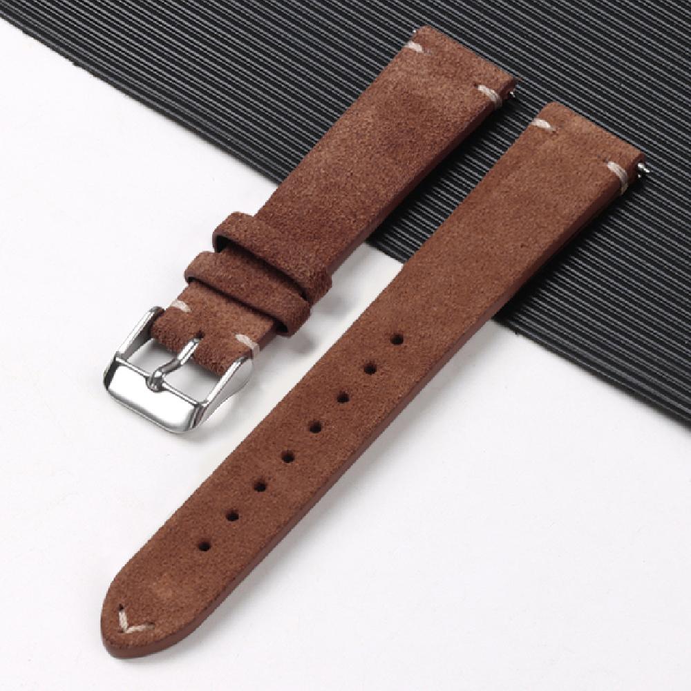 Ремешок для часов из натуральной замшевой кожи, быстросъемный, винтажный, 14/16/18 мм, 20 мм, 22 мм, браслет для мужчин, наручные ремешки, аксессуары