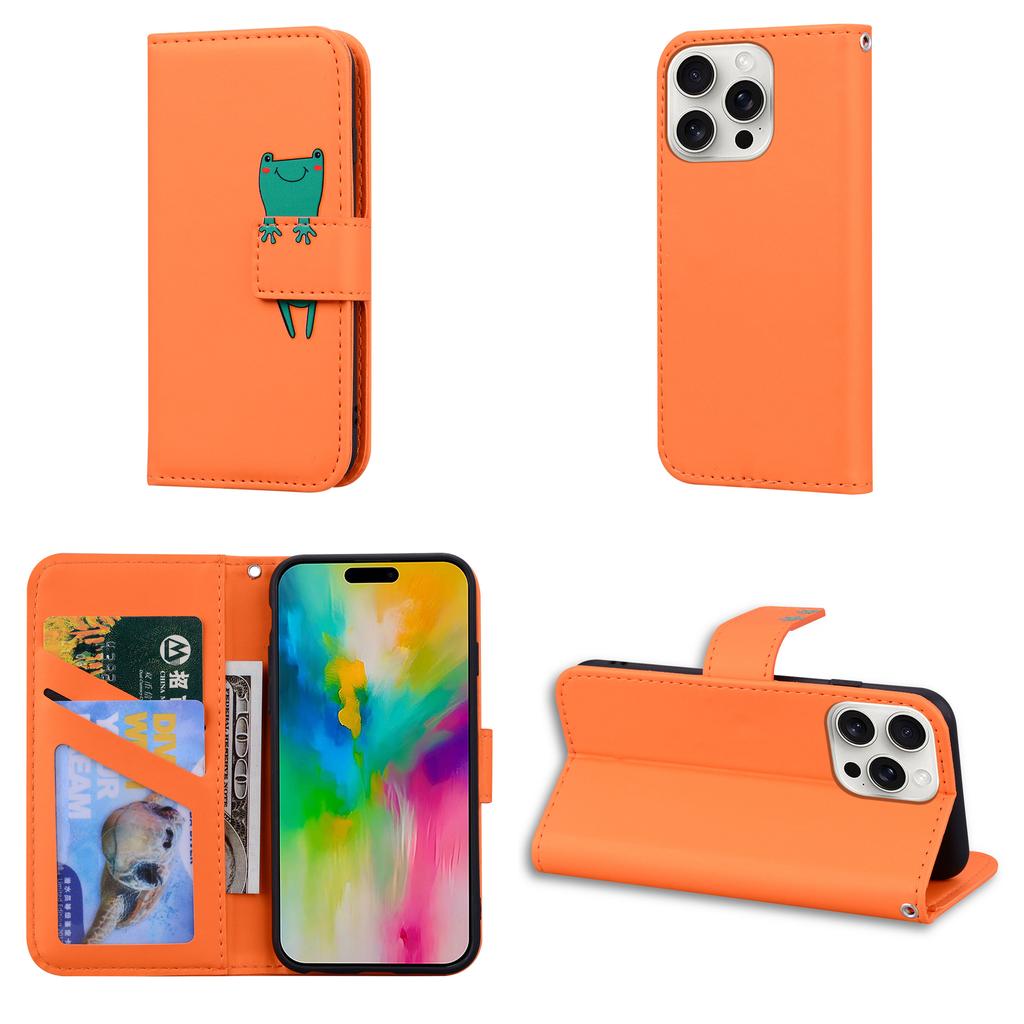 Магнитный кожаный чехол-книжка для iPhone 16e 16 15 14 13 12 11 X XS XR 8 7 Plus Pro Max Обложка Противоударный Милый мультяшный дизайн