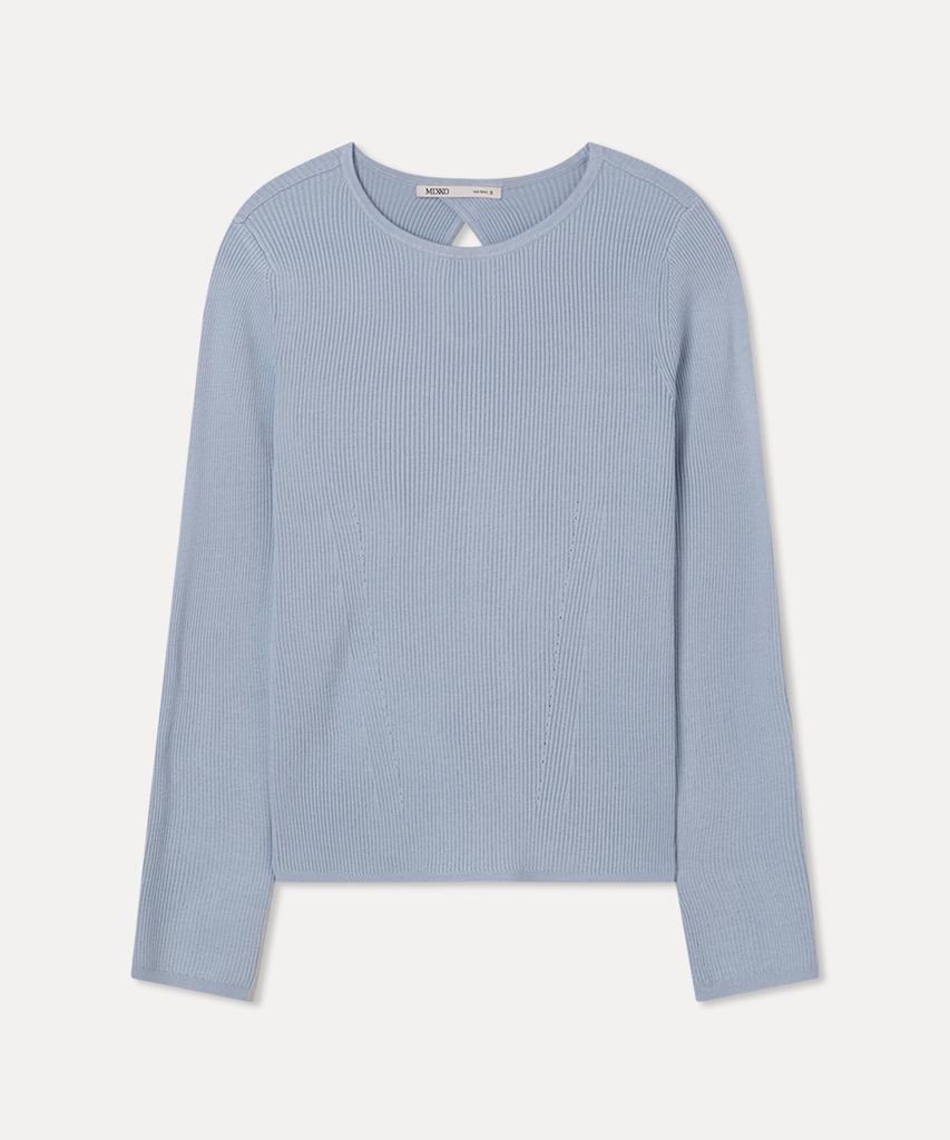 MIXXO Пуловер в рубчик с разрезом на спине_Miwkag440T