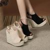 Summer Peep Toe Wedges Sandals For Women Fashion Buckle Strap Platform High Heels Casual Gladiator Shoes Female Sandalias