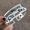 Iolite Quartz Gemstone Handmade 925 Sterling Silver Cuff Bangle Adjustable KKG-197