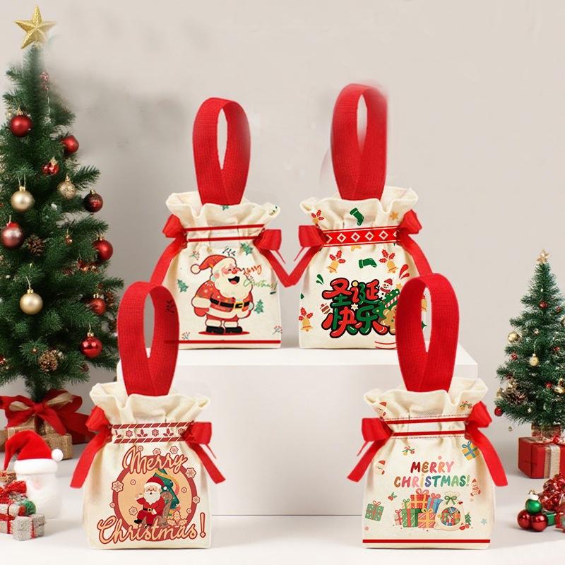 1Pc Christmas Gift Bag Cartoon Apple Candy Packaging Box Party Supplies Christmas Gift Wrapping Boxes Candy Storage Bags