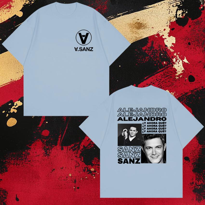 High Quality Alejandro Sanz Album Tour 2026 Double Sided printed T shirts Unisex 100 Cotton Top Unisex WOMEN short sleeve Tshirt