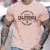 Мужская повседневная спортивная футболка свободного кроя из 100% хлопка с принтом California West Coast и круглым вырезом, короткими рукавами
