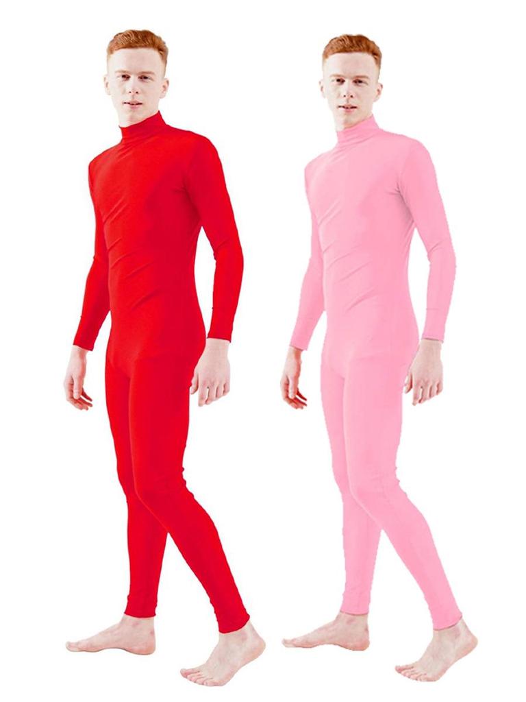 Мужской однотонный облегающий костюм Zentai для танцев