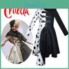 Cosplay Dress Inspired By 101 Dalmatians Black And White Witch Cruella De Vil