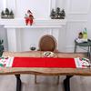 Christmas Table Runner Christmas Embroidered Santa Claus Tablecloth Xmas Placemat Decoration for Entrance Table and