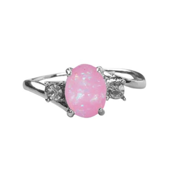 Женское кольцо изысканное овальное опаловое горный хрусталь украшение на безымянный палец