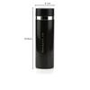 Pearl Metal 300ml Stainless Steel Water Bottle, Direct Drinking, Black Leather, Premium My Cafe Slim, H-6934