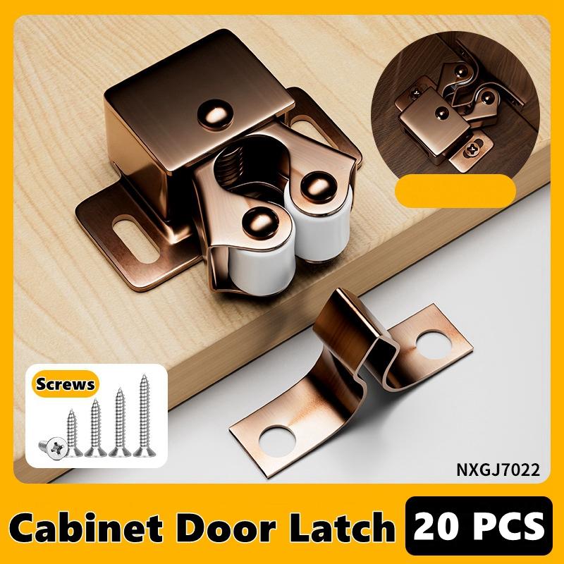 Double Roller Strong Hold Cupboard Cabinet Door Catches with Screws,Cabinet Catch Door Latch for Home Furniture Cabinet Cupboard