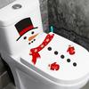 Christmas Snowman Toilet Decoration Stickers with Festive Snowman, Red Scarf & Snowflakes Design, Bathroom Decorations Christmas