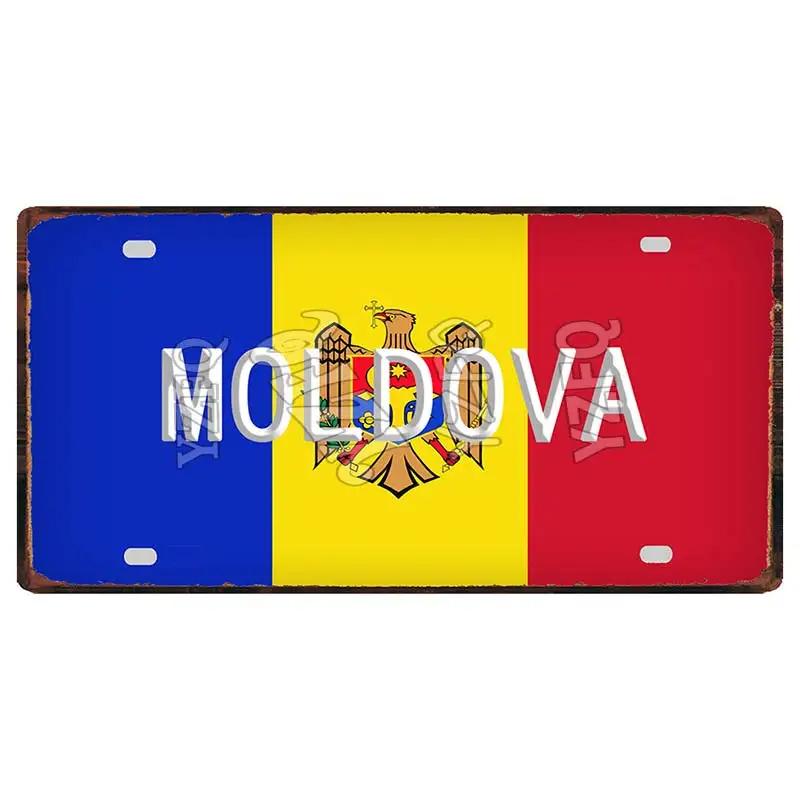 [YZFQ ]30X15СМ Национальный флаг Марокко Норвегии Кипра Металлическая жестяная табличка Городское путешествие Сувенир Настенный Паб Магазин Домашний Декор Ручной работы DC-1345B