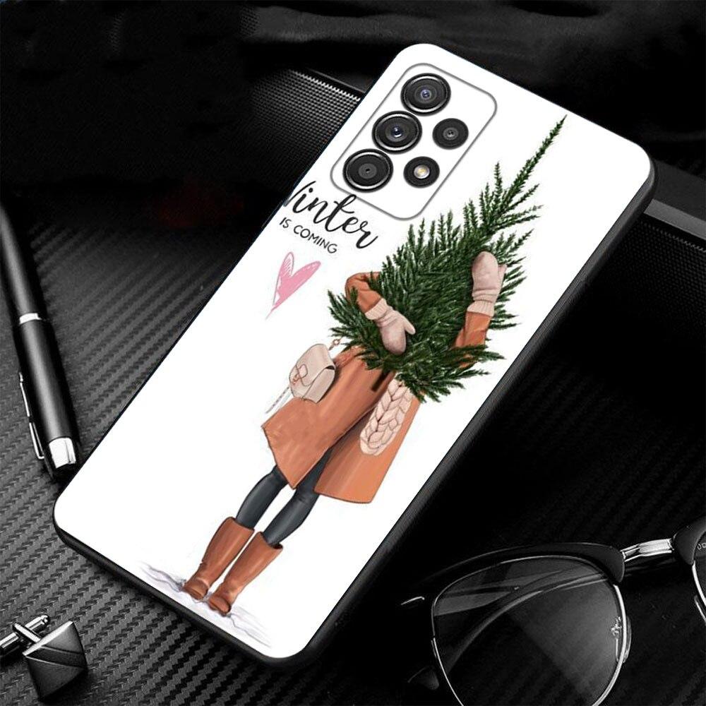 Чехол для телефона Samsung Galaxy A52s A73 A72 A53 A33 A32 A13 A02s A21s A12 A31 A91 A51 A71 A41 A23 A11, подарок для девочки в виде рождественской елки