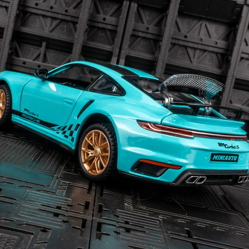 911 Turbo S Литье под давлением 1:Модель автомобиля из 24 сплавов, миниатюрный металлический спортивный автомобиль, коллекционный подарок на день рождения, детские игры 