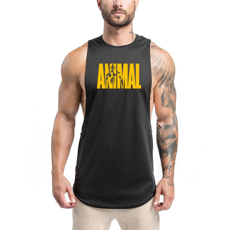 Muscleguys Graphic Gym Clothing Mens Майка для бодибилдинга и стрингера Майка для мужчин Фитнес-жилет для мужчин Спортивная одежда без рукавов для мужчин