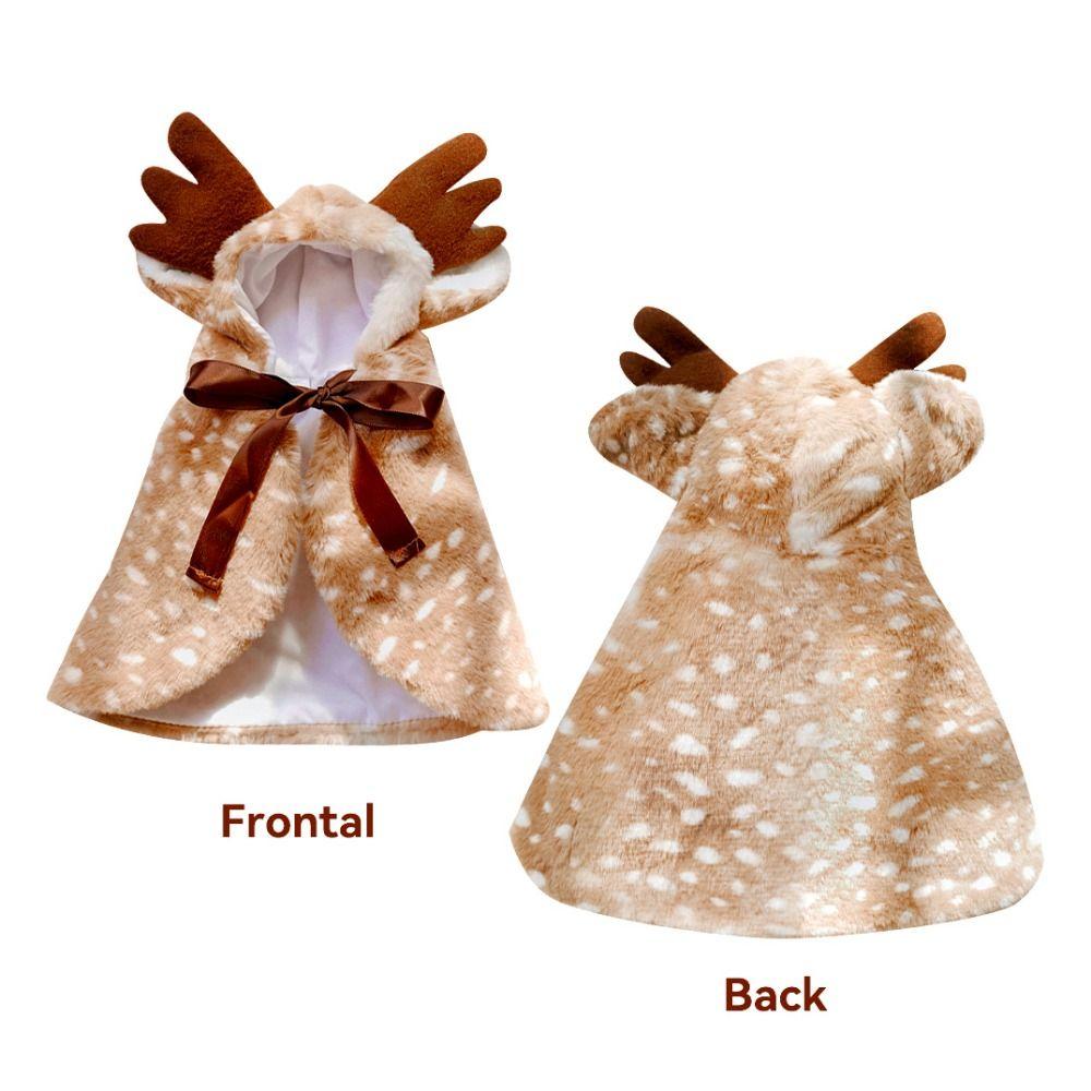 Decorative Cat Elk Cloak Warm Christmas Elk Cape Dog Halloween Costume Elk Dog Shawl  Halloween