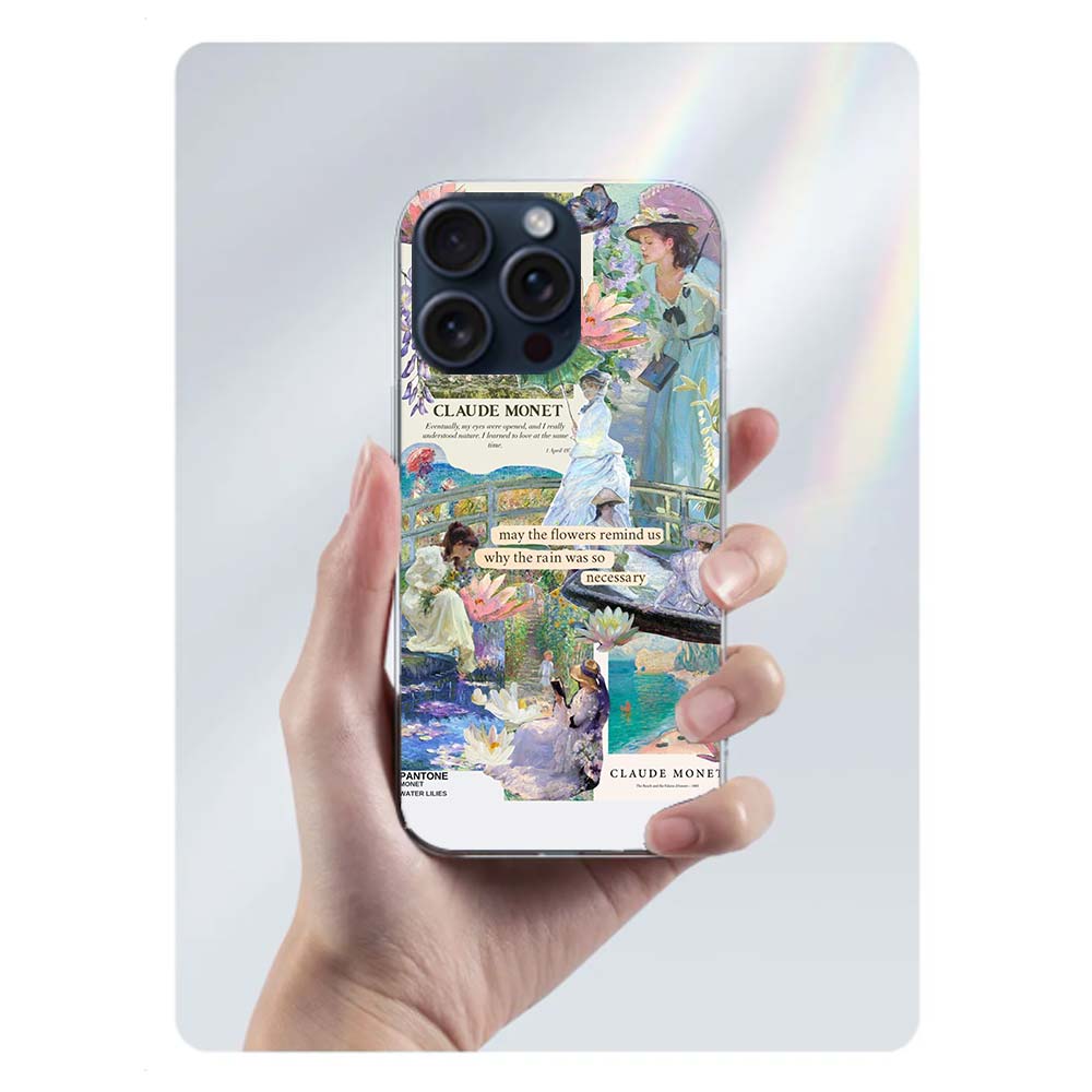 Прозрачный чехол для телефона с рисунком Клода Моне для iPhone 17 Air 16 Pro Max 15 Pro 14 Plus 17E 16E 11 13 12 Mini Чехлы Fundas Cell TPU