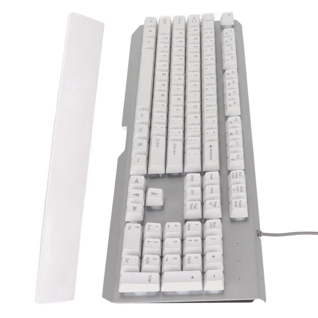 RGB Wired Keyboard with Wrist Rest 104 Keys Clear Characters Good Resilience Mechanical Feel