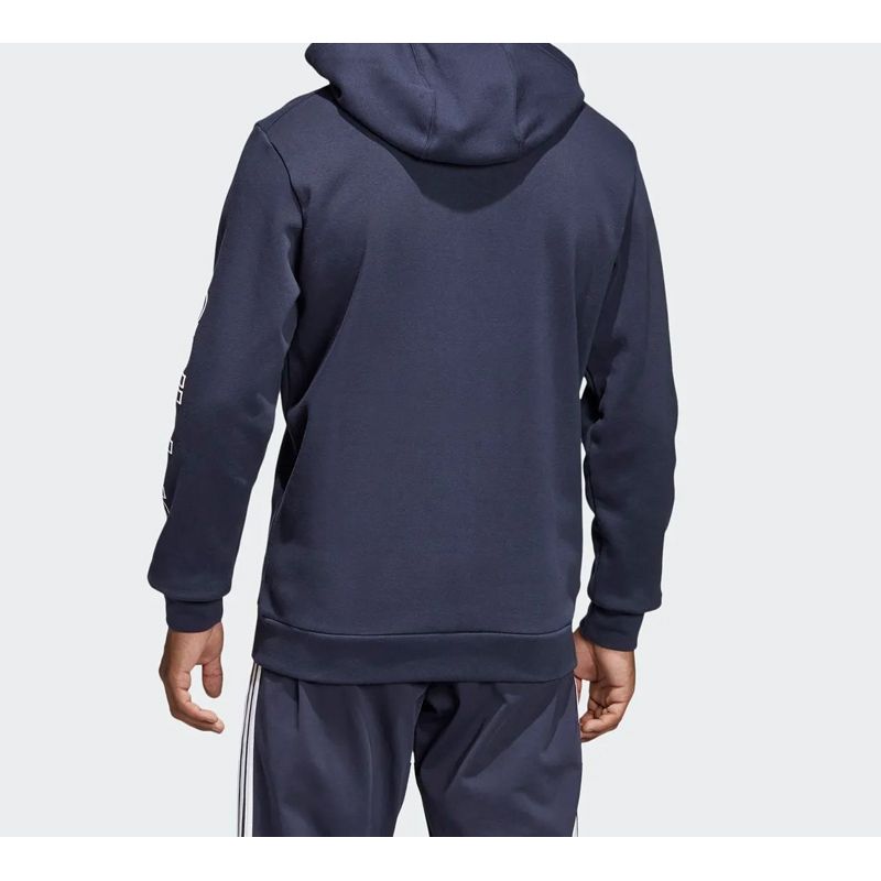 Adidas Sporty Knit Hooded Jacket Men Outerwear Blue DQ3117