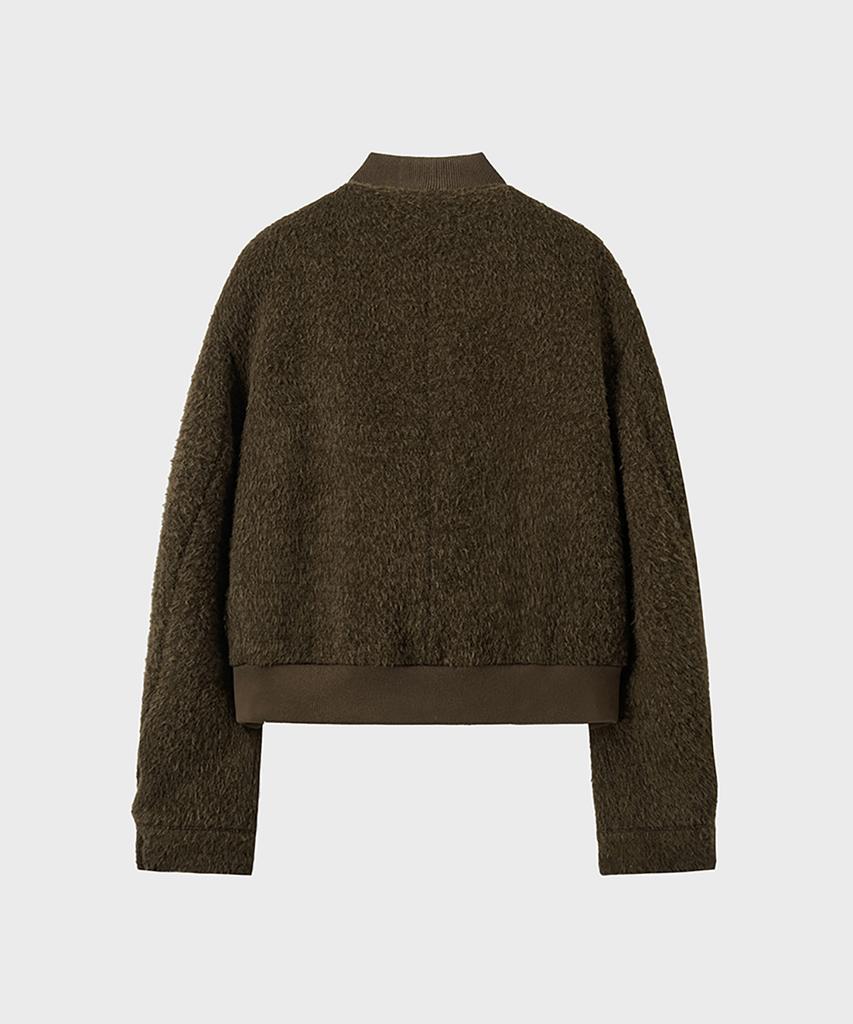 Noirer Fancy Alpaca Crop Blouson (Khaki Brown)