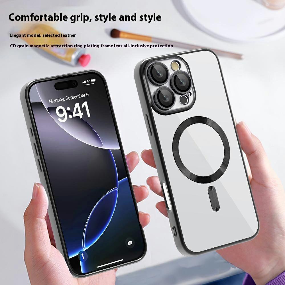 Для iPhone 16 Pro Max Чехол Совместимый с MagSafe ТПУ+ПК Прозрачная Задняя Крышка