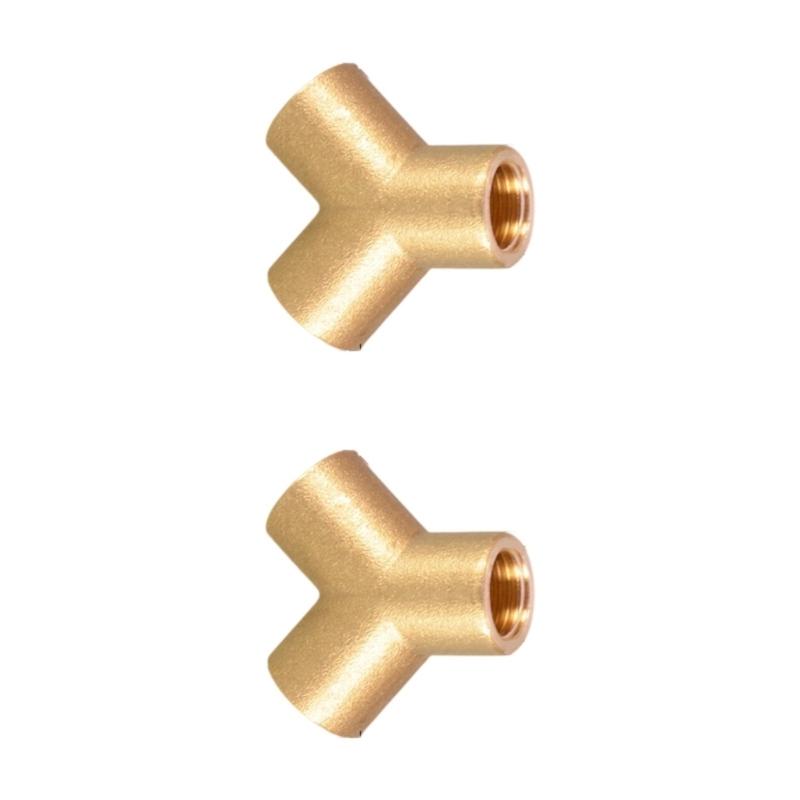 High Strength Brass Adapter Connector Double Outlet Flows Divider Fitting 1 Pair for Plumbing And Piping Systems