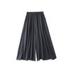 Women's High-Waisted Linen-Cotton Wide-Leg Pants: Loose, Slimming, Versatile, Textured Nine-Point Culottes