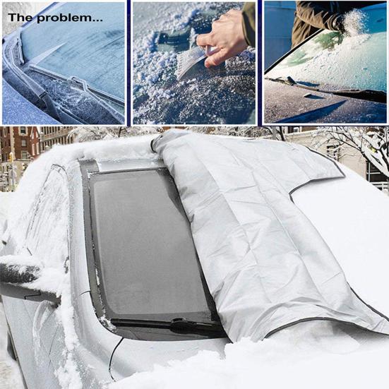 1/2Pcs Car Windshield/Rearview Mirror Cover for Ice and Snow Oxford Fabric Winter Auto Snow Shield Windshield Protector for Ice Removal Anti-UV