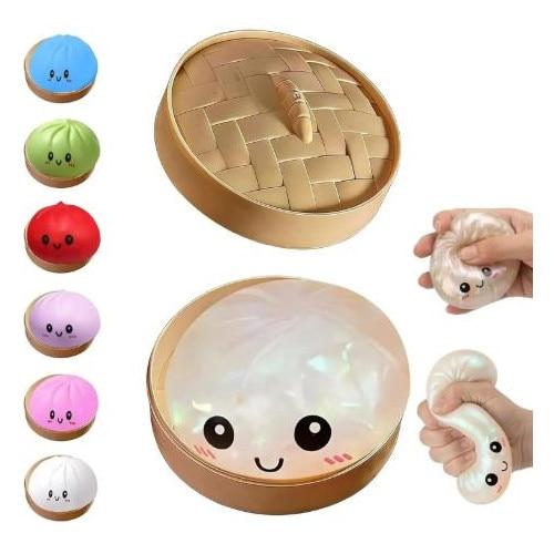Dumpling Squishy Mystery Box, Soft Slow Rising Stress Toy, Random Colors, 3-Pack, Damo