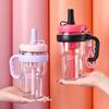 High-quality Water Cup Large Capacity High Temperature Resistant Plastic Straw Cup Portable Handle Tea Bin Summer Cup Wholesale