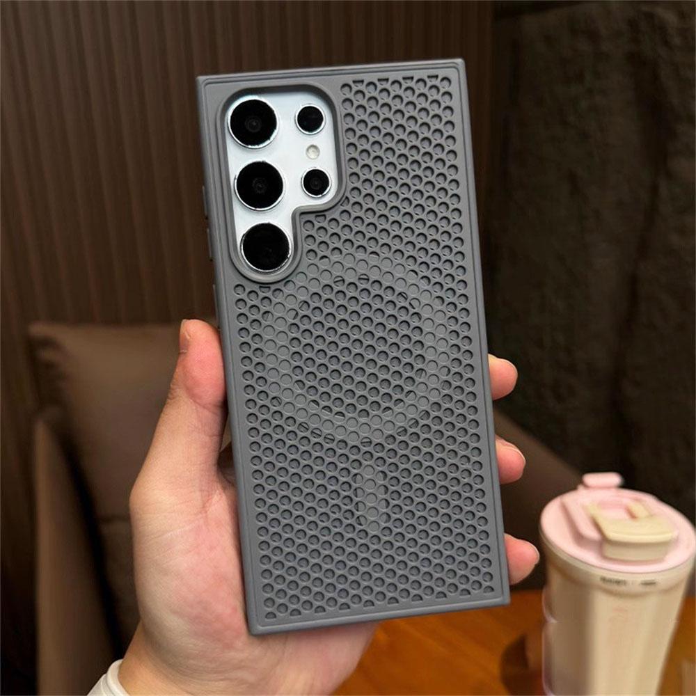 Luxury Matte PC Heat Dissipation For Magsafe Phone Case For Samsung S24 S25 Ultra S22 S23 Plus Wireless Charge Protective Cover