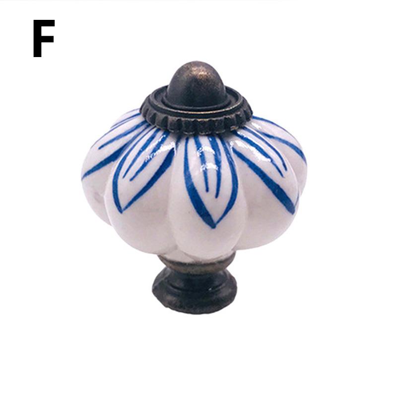 1PC Pumpkin Shape Drawer Pull Single Hole Cabinet Handle Knob Kitchen Ceramic Furniture Hardware