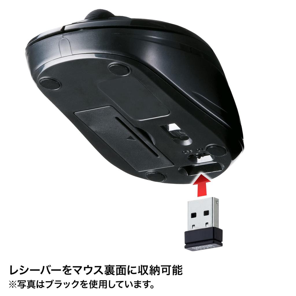 Sanwa Supply Silent Wireless Blue LED Mouse Antibacterial, (White) MA-WBSK315W