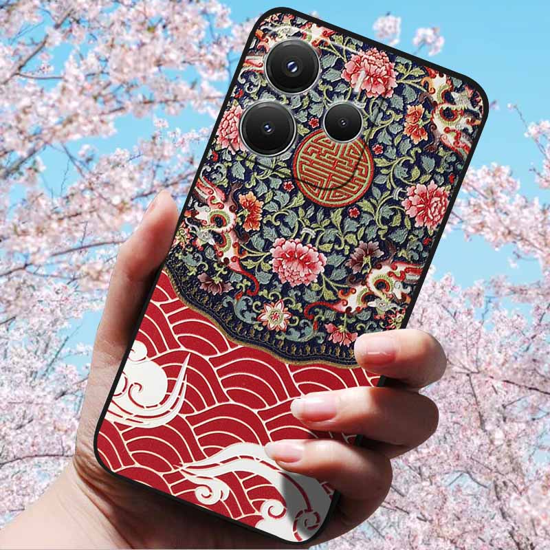Для Xiaomi Redmi Note 14 5G 4G Чехлы 3D Рельефные Тисненые Ретро Мягкие Силиконовые Чехлы Для Redmi Note 14 5G Глобальная Версия 3D Чехлы