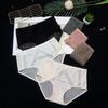 Нижнее белье средней талии, минималистичные женские сексуальные полые трусы, кружевные трусы, женские дышащие трусики из ледяного шелка, большой размер
